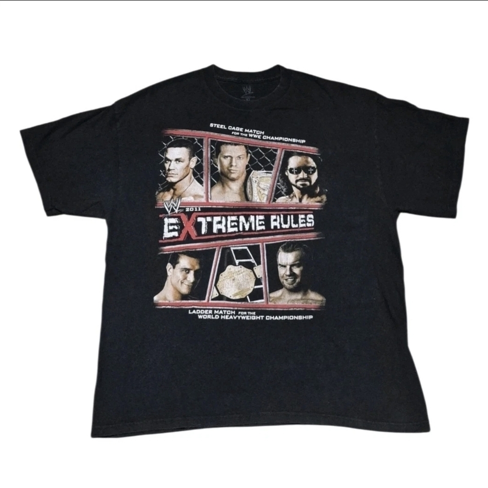 WWE Extreme Rules PPV Event T Shirt XL 2011 CM Punk WWF Wrestling Orton Cena